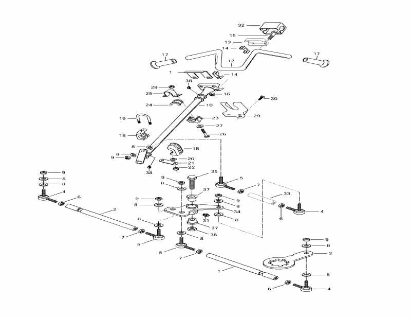  Skidoo Tundra II LT, 1997 - Steering System