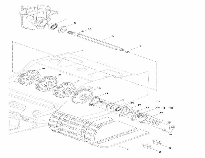 snowmobile BRP Formula 500, 1998  - Drive Axle And Track