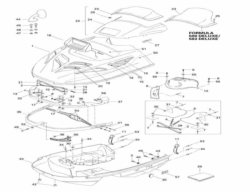 �������� SkiDoo ������ Formula 500 Deluxe, 1998 - Cab, Console