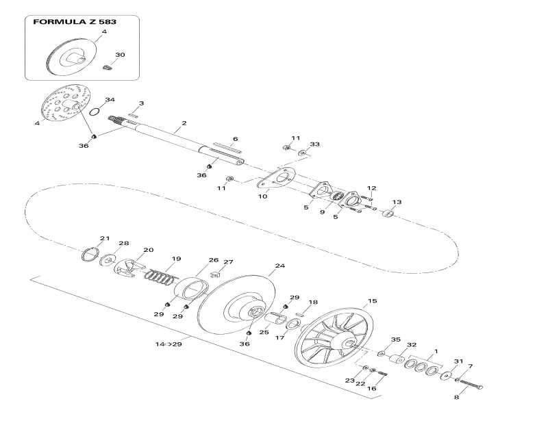 snowmobile  Formula 583 Deluxe, 1998 - Driven Pulley