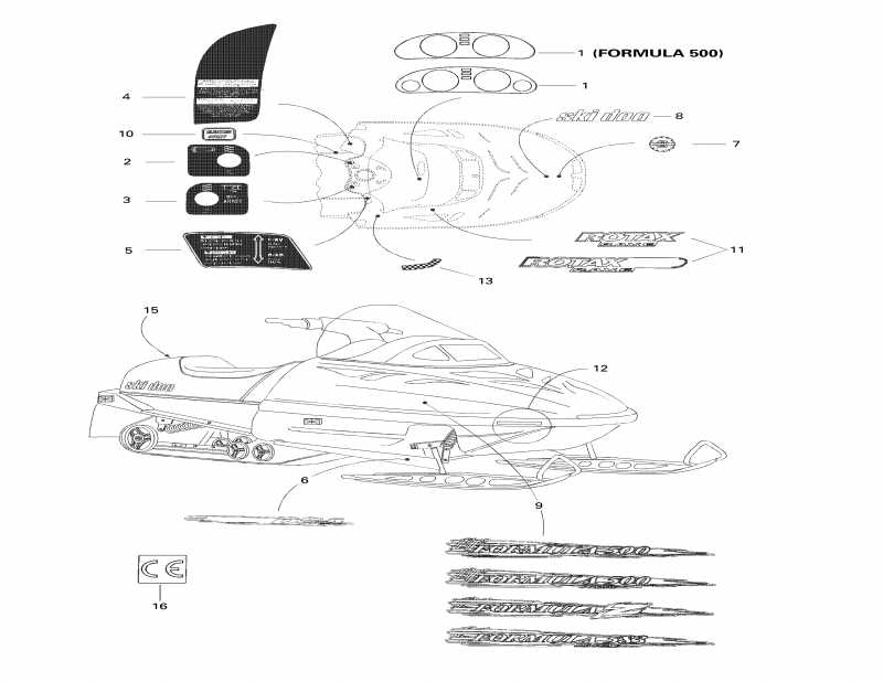  Ski Doo Formula 583 Deluxe, 1998  - Decals