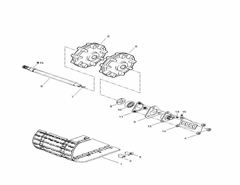  Skidoo Formula S, 1998 - Drive Axle  Track