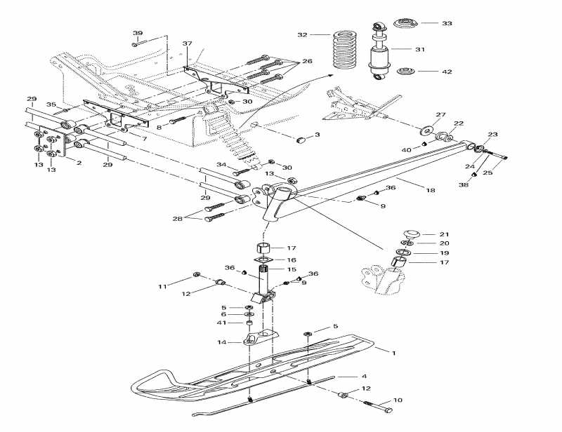  Skidoo Formula S, 1998  - Front Suspension And Ski