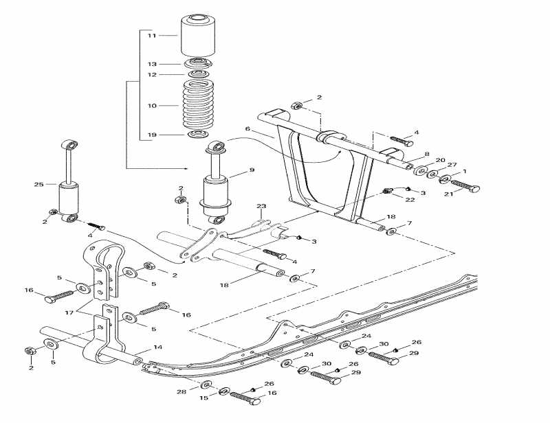 snowmobile SkiDoo - Front Arm, Rear Suspension