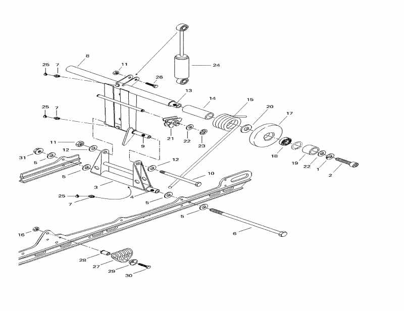 snowmobile Ski Doo Formula S Electric, 1998 - Rear Arm, Rear Suspension