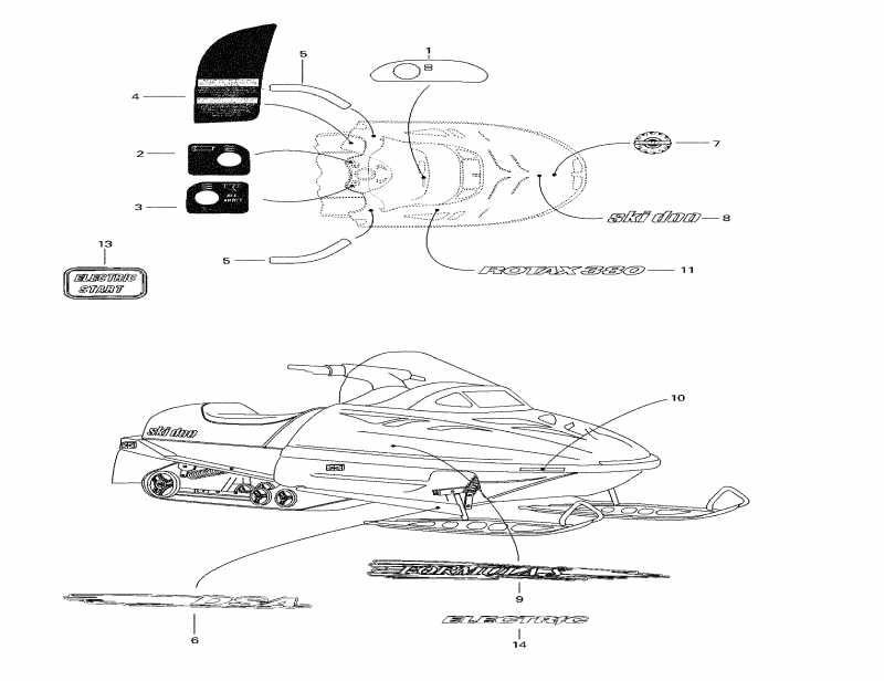 snowmobile Ski Doo Formula S Electric, 1998  - Decals