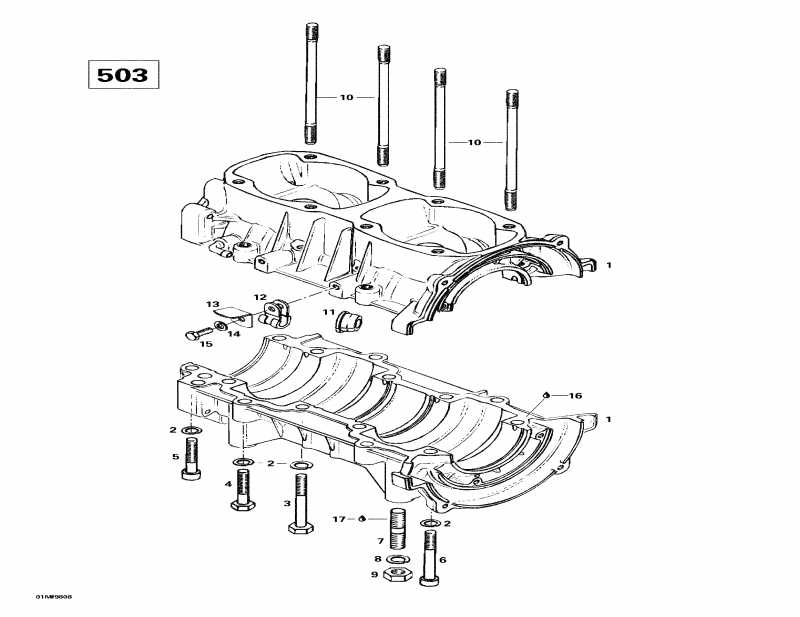 Ski Doo ����������� Formula Sl, 1998 - Crankcase (503)