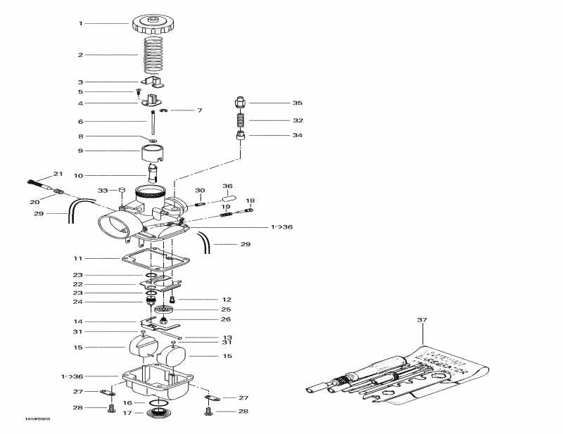 snowmobile Ski-doo ����������� Formula Sl, 1998 - Carburetors (503)