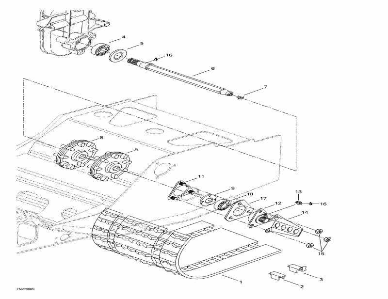  Skidoo Formula Sl, 1998 - Drive Axle And Track