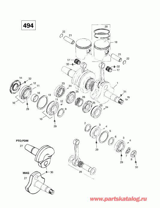 BRP - Crankshaft And Pistons (494)