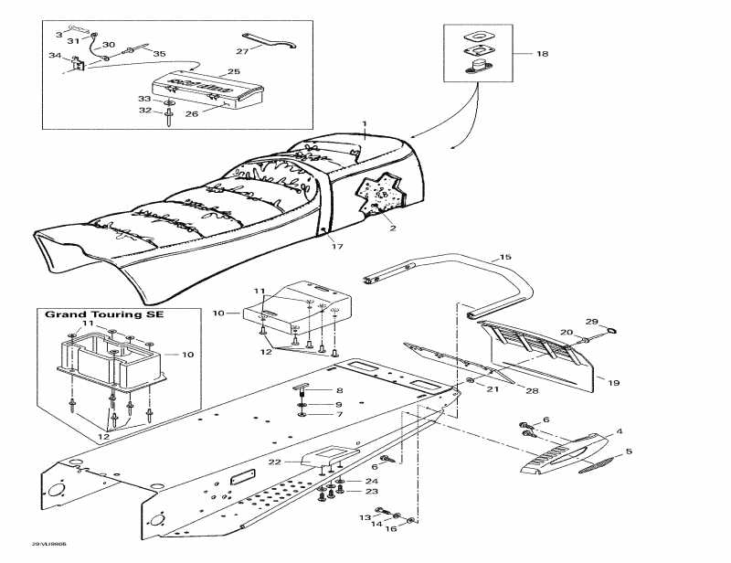 snowmobile SkiDoo ������ Grand Touring 700, 1998 - Seat And Accessories