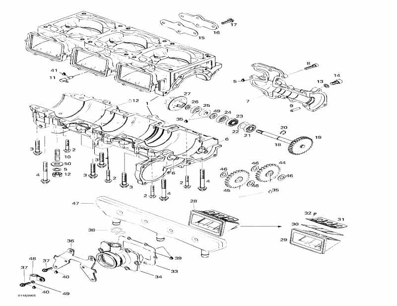   Grand Touring SE, 1998 - Crankcase, Reed Valve, Water Pump