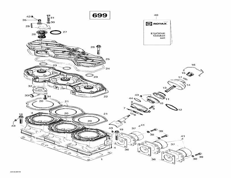  Ski-doo Mach 1, 1998  - Cylinder, Exhaust Manifold (699)