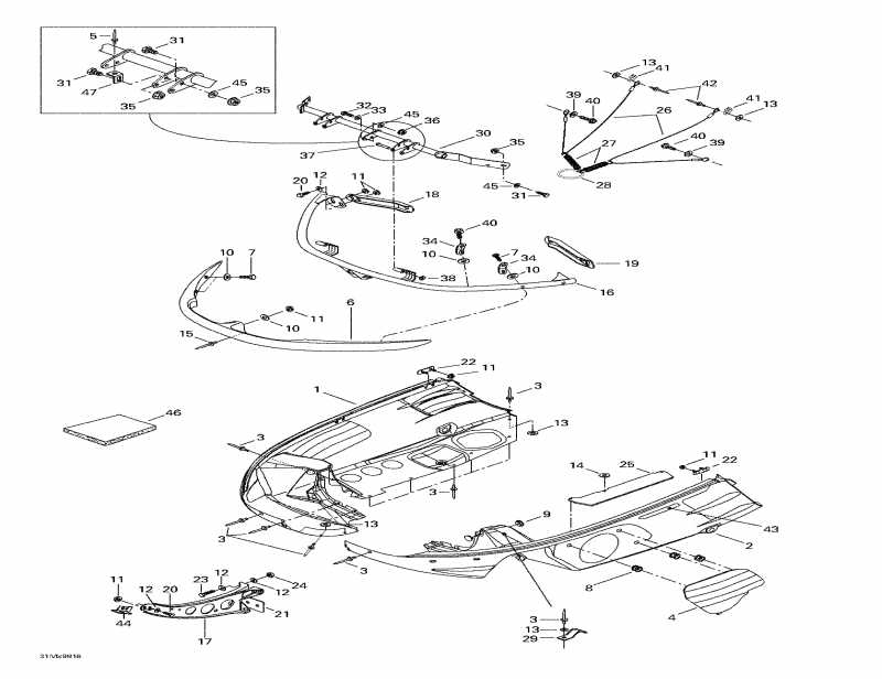 �������� Skidoo ������ Mach Z LT R, 1998 - Bottom Pan