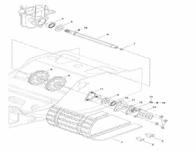 snowmobile Skidoo  MX Z 440 F, 1998 - Drive Axle  Track