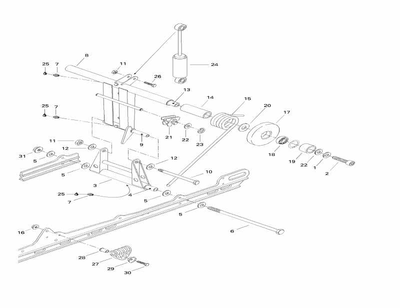 snowmobile  MX Z 440 F, 1998  - Rear Arm, Rear Suspension