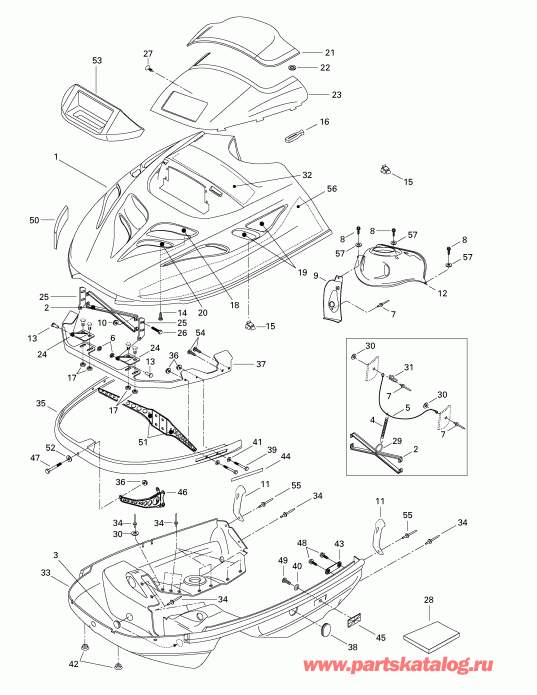 snowmobile Skidoo MX Z 500/583/670, 1998 - Cab, Console