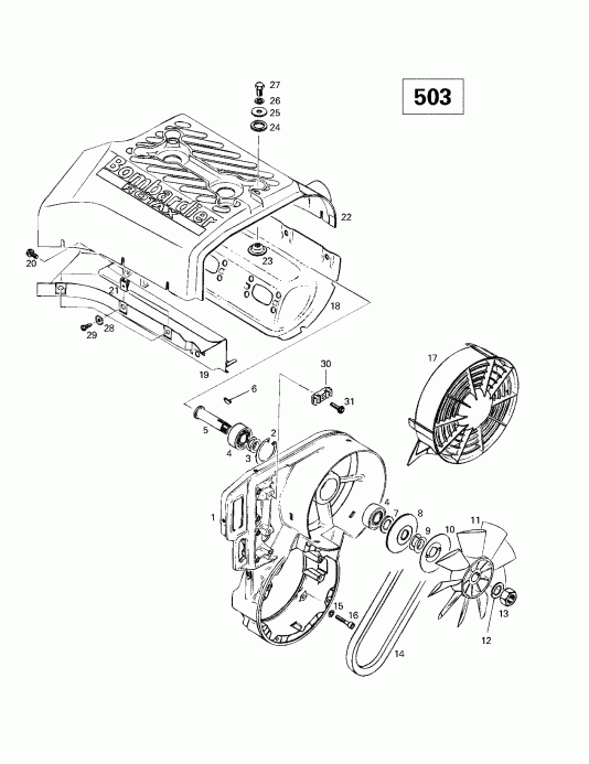  BRP SkiDoo  Skandic 380/500, 1998 -  System Fan (503)