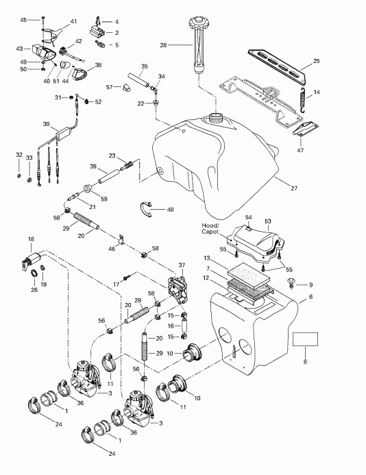  ski-doo  Skandic 380/500, 1998 - Fuel System