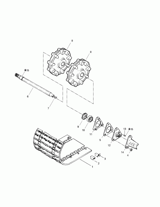 snowmobile ski-doo - Drive Axle And Track