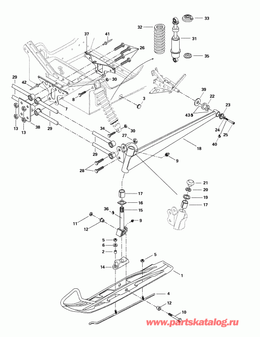  BRP SkiDoo Skandic 380/500, 1998 - Front Suspension And Ski