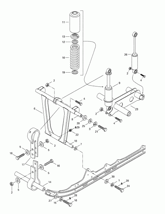 ��������  ����������� Skandic 380/500, 1998 - Front Arm, Rear Suspension