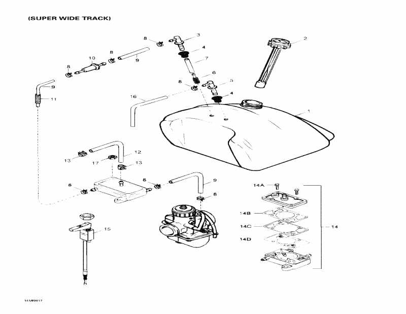 snowmobile Skidoo Skandic Super Wide Track, 1998  - Fuel System 2