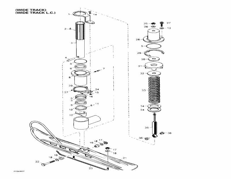 Ski Doo Skandic Super Wide Track, 1998  - Front Suspension And Ski