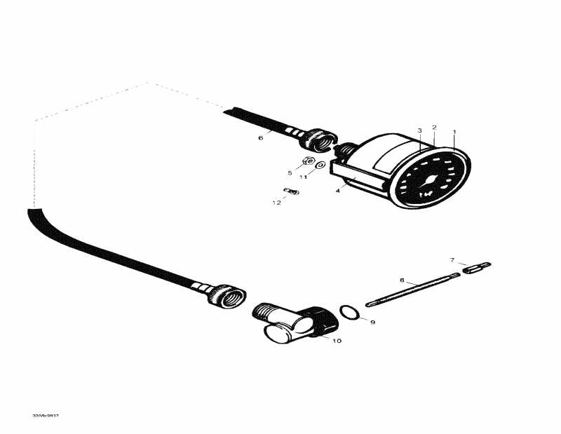�������� Ski Doo ����������� Skandic Wide Track, 1998 - Speedometer Arrangement