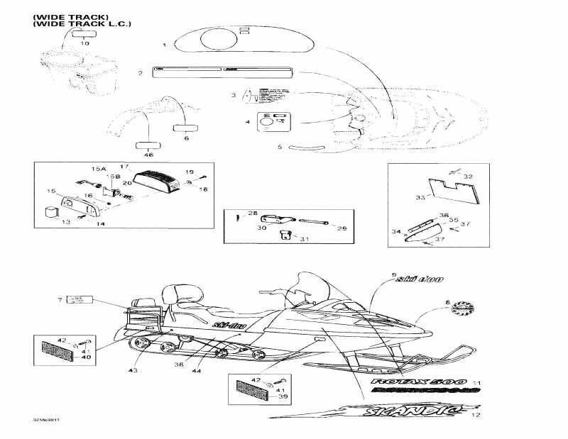 ski-doo Skandic Wide Track LC, 1998  - Decals And Accessories