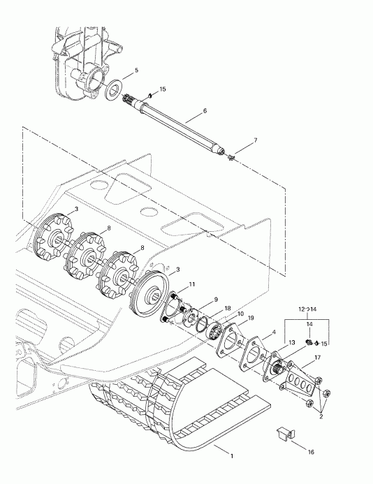 Skidoo  Summit 500/583/670, 1998 - Drive Axle And Track