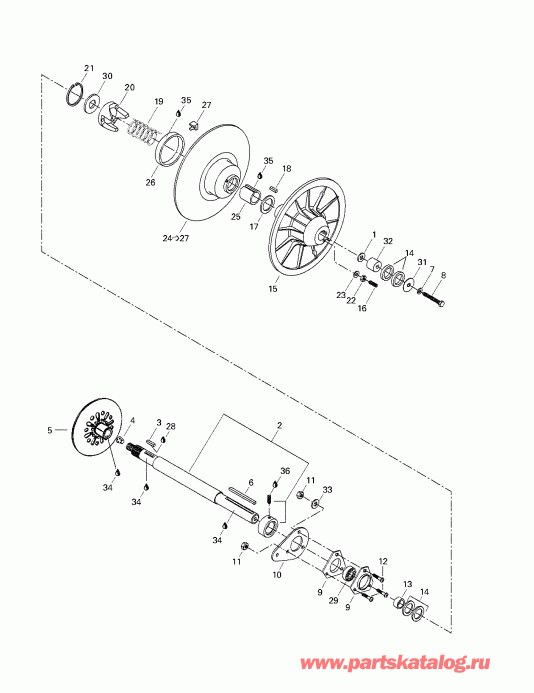 snowmobile  Summit 500/583/670, 1998  - Driven Pulley