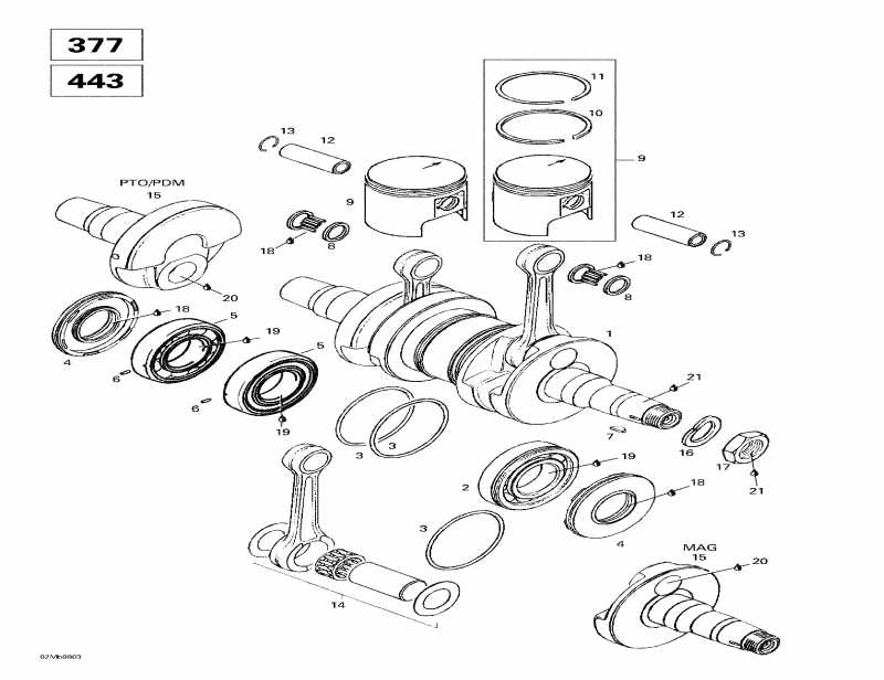  Ski Doo  Touring LE, 1998 - Crankshaft (377, 443)