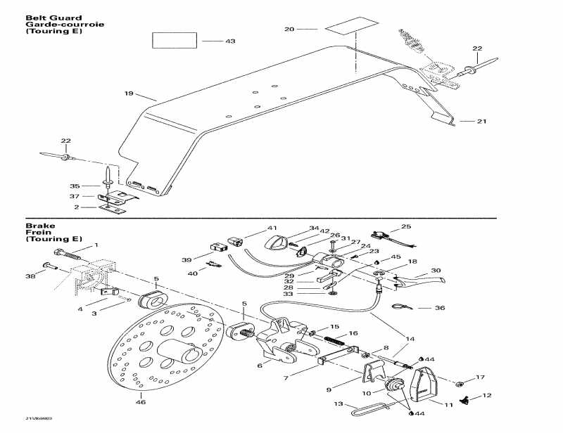 snowmobile  Touring LE, 1998 ������ - Brake And Belt Guard
