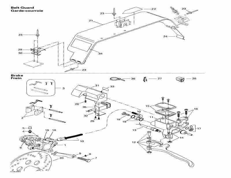 �������� Skidoo ����������� Touring SLE, 1998 - Hydraulic ������ � Belt Guard