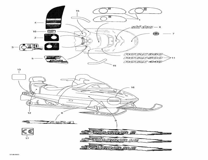  Skidoo Touring SLE, 1998 - Decals