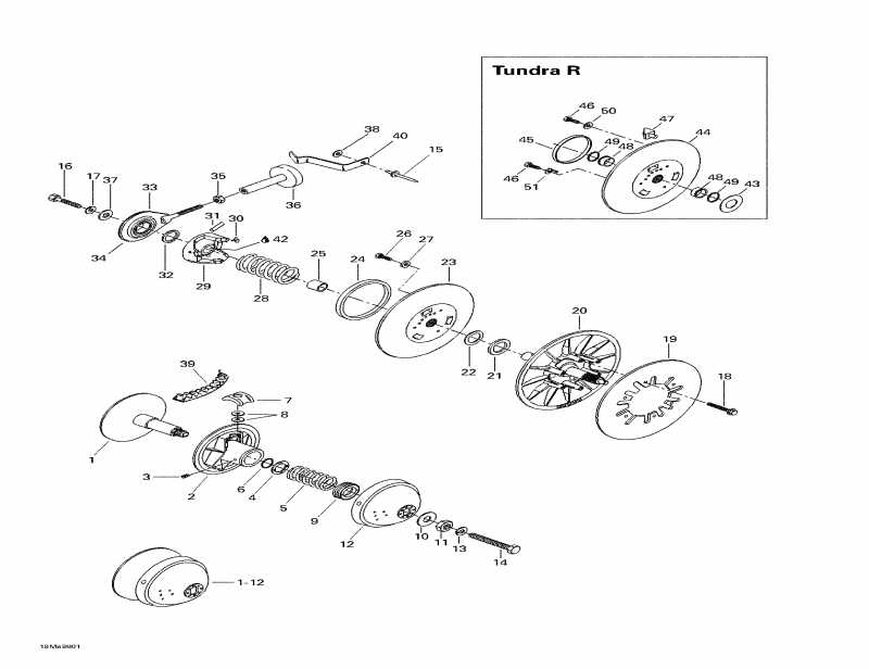 snowmobile Skidoo  Tundra II LT, 3271, 1998 - Pulleys