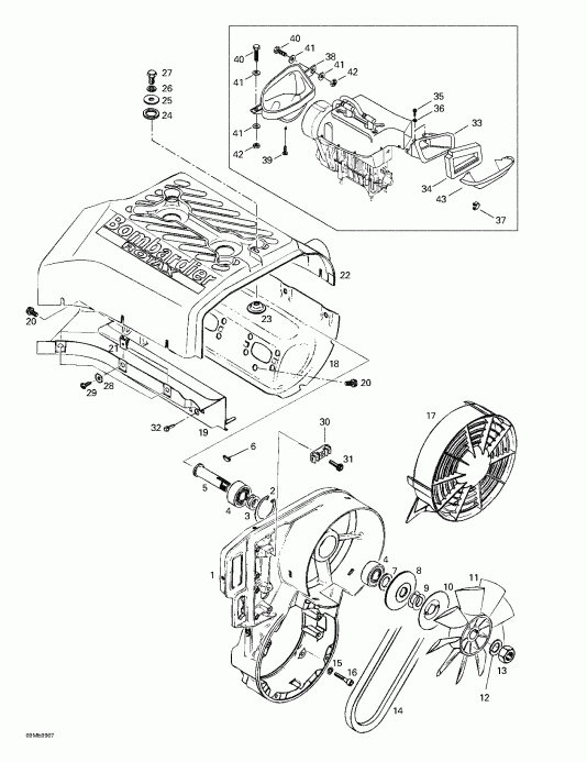 snowmobile Skidoo - Cooling System Fan