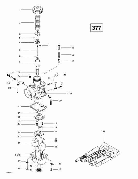 snowmobile Ski-doo Formula Deluxe 380/500, 1999 - Carburetors (377)