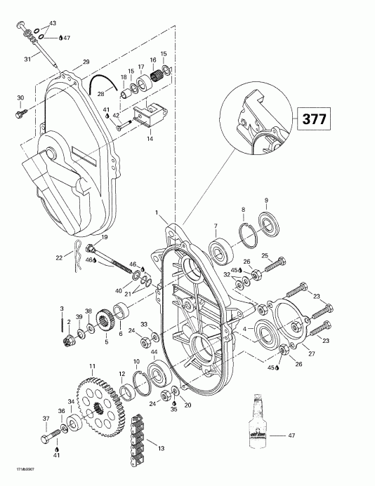  BRP Formula Deluxe 380/500, 1999 - Chaincase