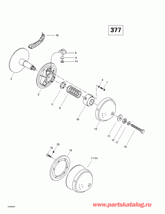 BRP Formula Deluxe 380/500, 1999  - Drive Pulley (377)