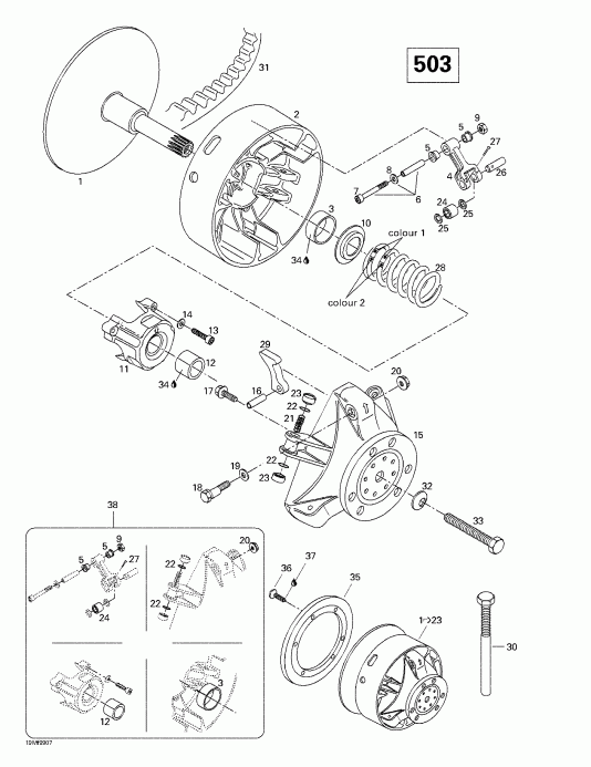 �������� Skidoo Formula Deluxe 380/500, 1999 ������ - Drive Pulley (503)