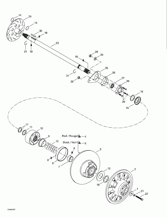 ski-doo Formula Deluxe 380/500, 1999  - Driven Pulley