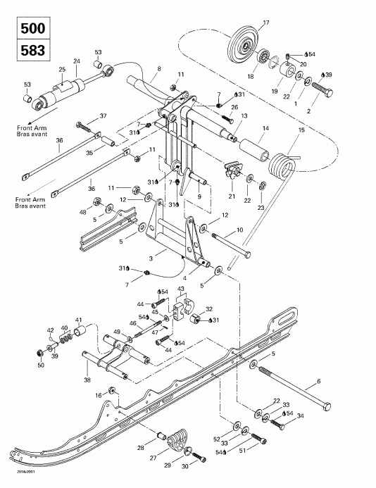 ski-doo Formula Deluxe 500 LC/583/670, 1999 ������ - Rear �����, ������ �������� (500lc, 583)