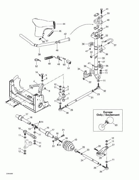 snowmobile Skidoo ������ Formula III 600/700/800, 1999 - Steering System