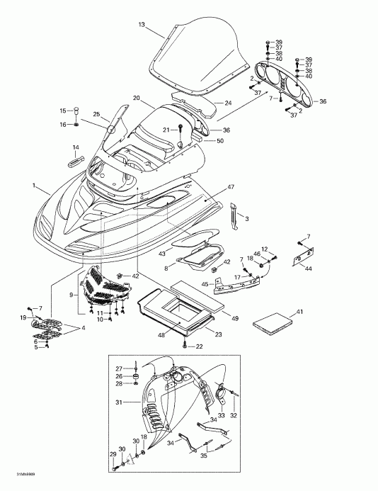 Formula III 600/700/800, 1999 ������ - Cab, Console