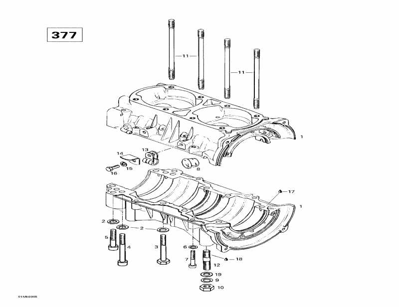  Skidoo  Formula Sl, 1999 - Crankcase (377)