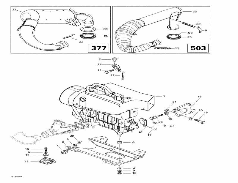  SkiDoo Formula Sl, 1999  - Engine Support And Muffler