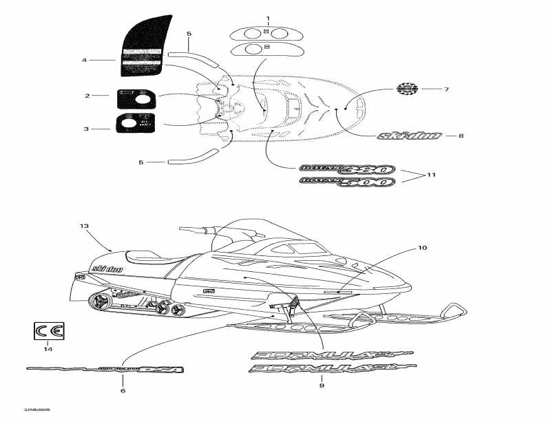 Ski Doo Formula Sl, 1999 - Decals