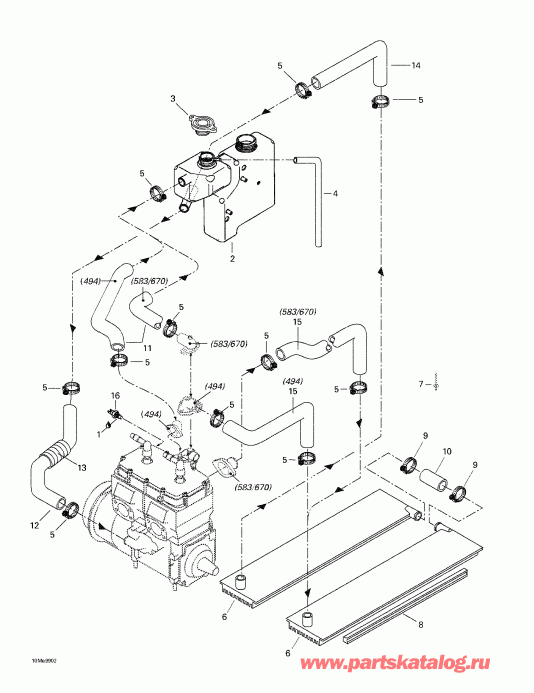 BRP ����������� Formula Z 500/583/670, 1999 - Cooling System